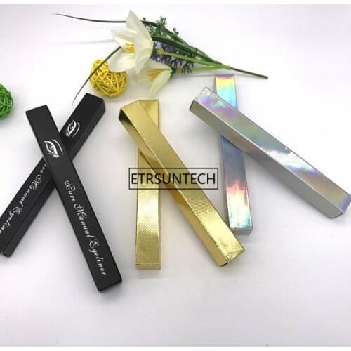 Eyeliner gift box 500pcs/lot 1.6*1.6*14.5cm Silver/Gold/Black Eyeliner Packaging Paper Box Lipstick Pen Package box sample F3397