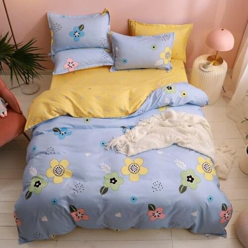 1pc Blue Floral Prints Duvet Cover Winter Soft Warm Easy Care Simple Style Queen King Twin Quilt Covers 220x240 Bedclothes