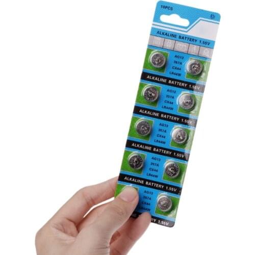 10PCS Alkaline Battery AG13 1.5V LR44 386 Button Coin Cell Watch Toys Batteries Control Remote SR43 186 SR1142 LR1142