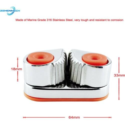316 Stainless Steel Boat Fast Entry Cam Cleat With Leading Rings Ball Bearings Rope Clamp Boat Cleats Kayak Marine Accessaries