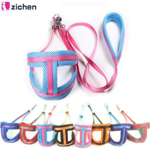 Dog Harness Leash Vest Dual Use Breathable Mesh Nylon Soft Material For Medium Dogs Harness Leash Dogs Supplies 8 Colors Options
