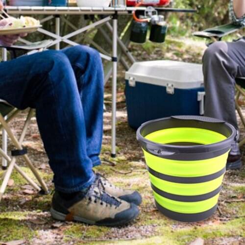 L10L Collapsible Bucket Portable Folding Bucket Water Bucket Container With Sturdy Handle For Backpacking Camping Pretty Good