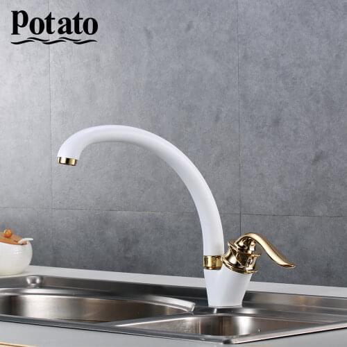 Potato Kitchen Faucet 360 Degree Rotation Rule Shape Curved Outlet Pipe Basin Plumbing Hardware Sink Torneir For Kitchen P59219