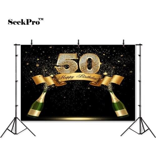 Thin vinyl happy birthday party luxury Champagne photo Backgrounds Printed Professional indoor Photographic studio Backdrops