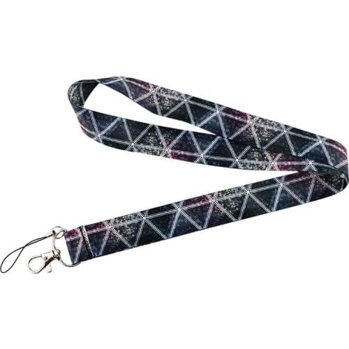 Triangular Diamond Geometry Keychain Lanyards Id Badge Holder ID Card Pass Gym Mobile Phone Badge Holder Strap webbings ribbons