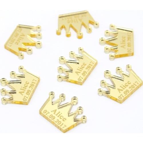 50* Personalized Gold Crown Baby Shower Table Decoration Prince Birthday Party Table Favor Centerpieces Decor Kid Gift Confetti