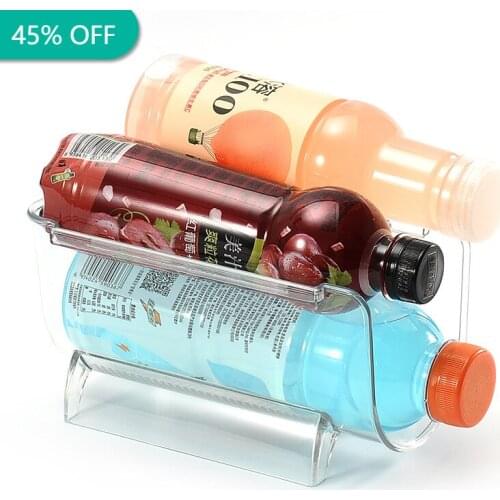 1/2/4pcs Refrigerator Organizer Drawer Type Cans Beverage Organizer Stackable Wine Rack Universal Bottle Holder for Kitchen