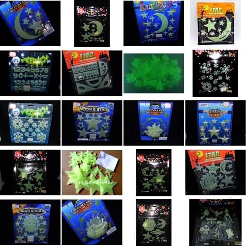 1SET Glow in Dark Decor Radiant For Kid Nursery Room Decoration GID Decal Art Wall Birthday Party Favor Gadget Souvenir Present