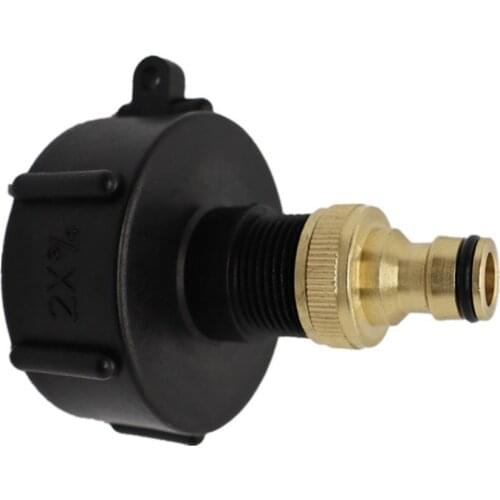 1PC Thread Plastic IBC Tank Tap 1000L IBC Ton Brass Valve Adapter Nozzle 3/4" To 1/2" Garden Hose Connector Water Hose Pipe