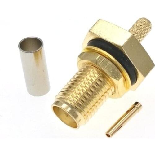 10pcs SMA Female Waterproof O-ring Nut Bulkhead RF Connector For RG316 RG174 LMR100 Cable