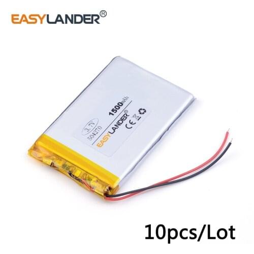 10pcs /Lot 504270 1500 mah 3.7v lithium Li ion polymer rechargeable battery interphone GPS vehicle traveling data recorder PAD