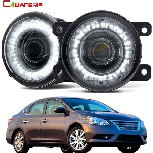 2 X Car LED Fog Light Assembly Angel Eye Daytime Running Light DRL 30W 8000LM 12V For Nissan Sentra 2.0L L4 2009 2010 2011 2012