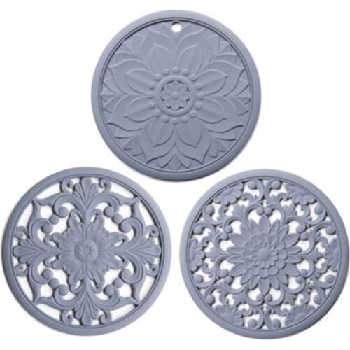 3pcs Silicone Trivet Mat --Countertop Hot Pan Pot Pad Heat Resistant Mats