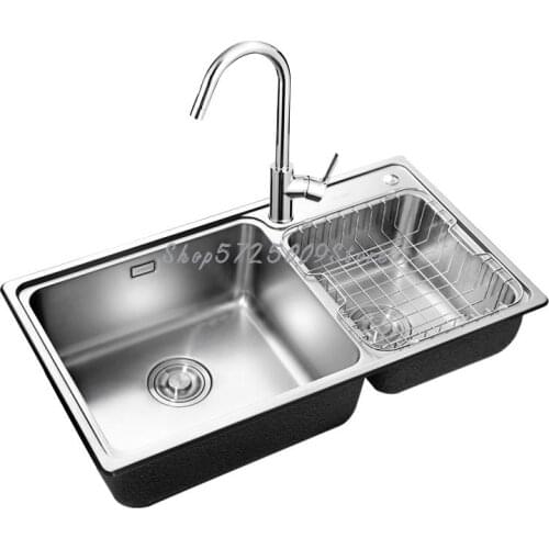 304 Stainless Steel Package Double Sink Sink Wash Basin Retro European Style Handmade Sink 06122