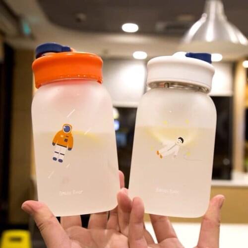 460/600ml Flying Universe Glass Water Drinking Bottles Durable Water Bottle For Girls School Office Travel Mug Coffee Tea Cup