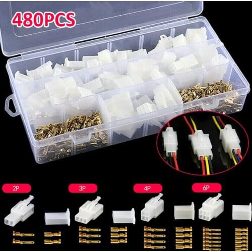 480pcs/set Motorcycle Terminals Connectors 2.8mm Car Motorcycle Terminals Electrical 2 3 4 6 Pin Wire Connectors