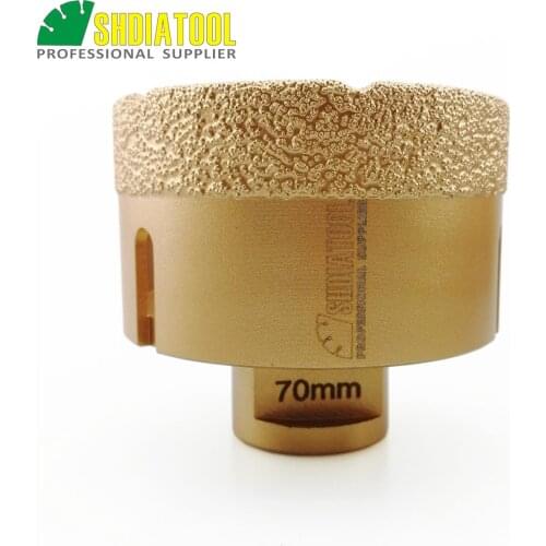SHDIATOOL Diameter 70mm Vacuum Brazed Diamond Drilling Core Bits With 15MM Diamond Height Hole Saw M14 Connection Drill Bits