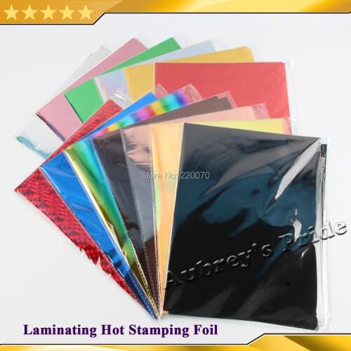 Free Shipping 100 Sheets A4 Size 210*297mm Hot Stamping Foil Paper Laminator Laminating Transfere on Elegance Cards