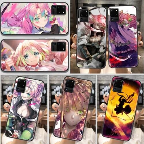 Demon Slayer Kanroji Mitsuri Phone case For Samsung Galaxy Note 4 8 9 10 20 S8 S9 S10 S10E S20 Plus UITRA Ultra black trend