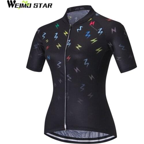 Black Shirt Cycling Jersey WEIMOSTAR Women Short Sleeve MTB Bicycle Jersey Top Sport Summer MTB Bike Jersey Tops