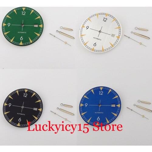 BLIGER Brand 33.5mm Watch Dial Steel fit NH35A Date Window Luminous Hand