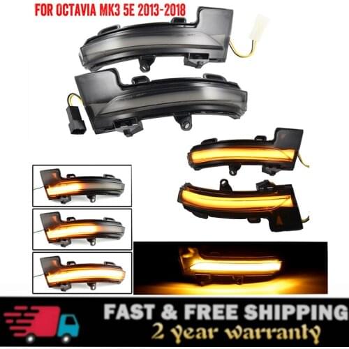 Dynamic LED Turn Signal Blinker Mirror flasher Light 2014 2015 2016 2017 2018 2019 for Skoda Octavia Mk3 A7 5E