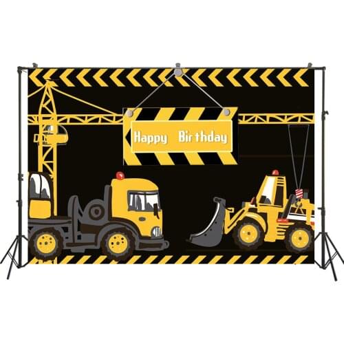 HUAYI Photography Backdrop Automotive Engineering photo background baby shower boys photobooth birthday party decor drops W-3794