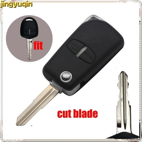 Jingyuqin Cut Blade Modified Remote Key Blade 2 Buttons For Mitsubishi Outlander Grandis Pajero Lancer car accessories styling