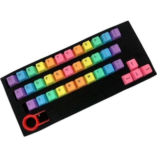 ABS Keycap OEM Height 37 Keys Rainbow Gradient ABS Backlight Keycaps for Mechanical Keyboard MX Switch With Key Puller