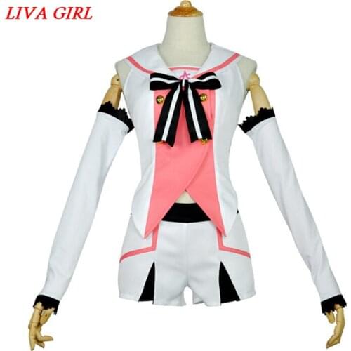 Virtual Youtuber A.I.Channel Kizuna AI Cosplay Costume Super AI Role Play Full Set Sailor Suit Tops Shorts