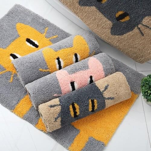 Cotton Fiber Bath Mat Super Absorbent Bathroom Carpets Rugs Bathtub Floor Mat Doormat For Shower Room Toilet Bathroom Mat