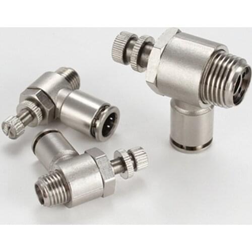 Copper nickel plated quick connector SL pneumatic air connector 4-12thread 1 / 8 "1 / 4 3 / 8 1 / 2 straight hose connector pipe