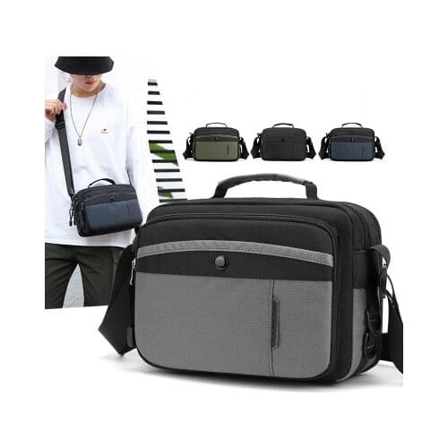 2020 summer new mens horizontal version single shoulder messenger handbag casual waterproof middle-aged mens travel bag