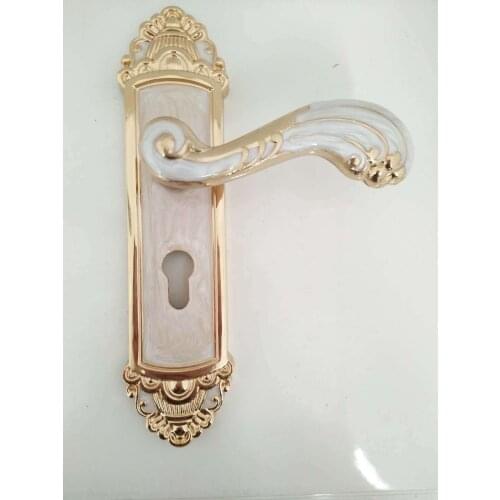 New amber white indoor double bearing bedroom door lock solid engineering lock aluminum door door handle lock