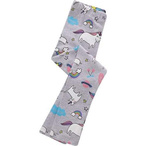 Baby Girl Clothes Unicorn Straight Pants Cotton Kids Trousers Print Flower Skinny Children Leggings for Girls