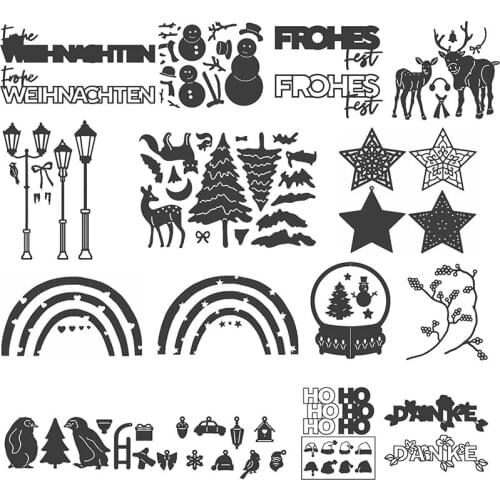 Reindeer Christmas Tree Snowman Metal Cutting Dies For Scrapbooking Craft Die Cut Card Making Embossing Stencil Decoration Album