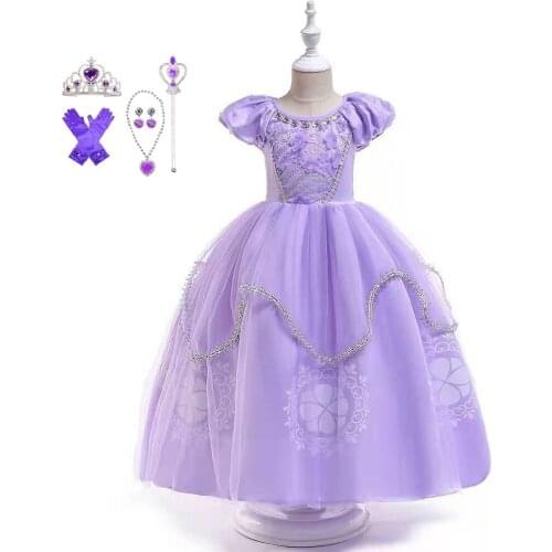 Mr Qing narration Girls Dress Sophia Rapunzel Princess Elsa Dress For Girls Kids Elegant Birthday Party Cosplay Dress Children C