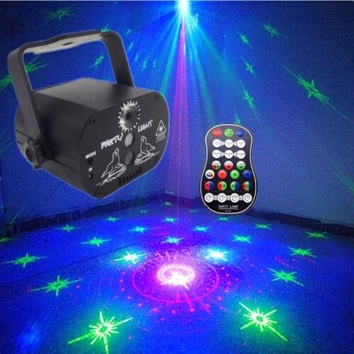 RGB Stage Lighting Voice Control Music Led Disco Party Lights Usb Power Show Laser Projector Lights Effect Lamp DJ Controller