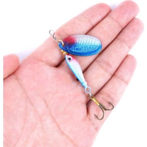 Fishing spinner bait 9g spoon lure metal baits treble hook isca artificial fish wobbler feeder carp spinner bait