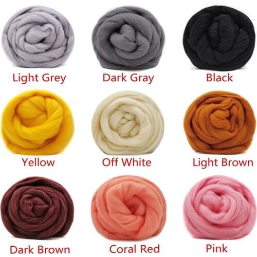 Wool Roving 100g, 9 Type Merino Felting Wool, Hand Dyed Wool, Needle and Wet Felting Supplies, Needle Felting DIY Wool Roving