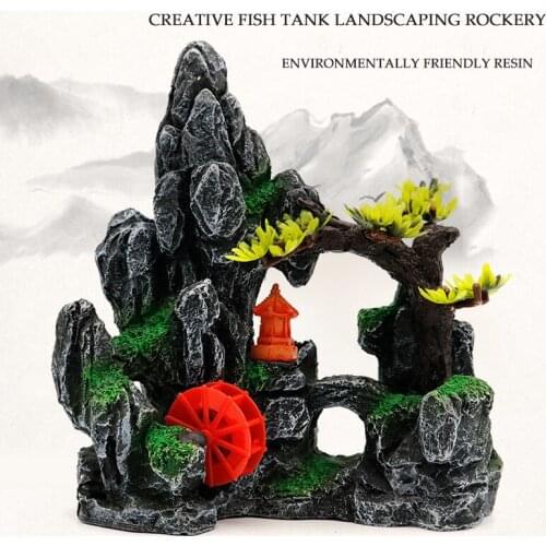 Resin Aquarium Rockery Can Be Connected To Air Pump Fish Tank Landscaping Stone Simulation Rockery Stone Setting