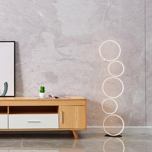 Modern LED Ring Floor Lamp Touch Switch Lights For Bedroom Bedside Living Room Home Decoration Indoor Lighting Standing Lamps