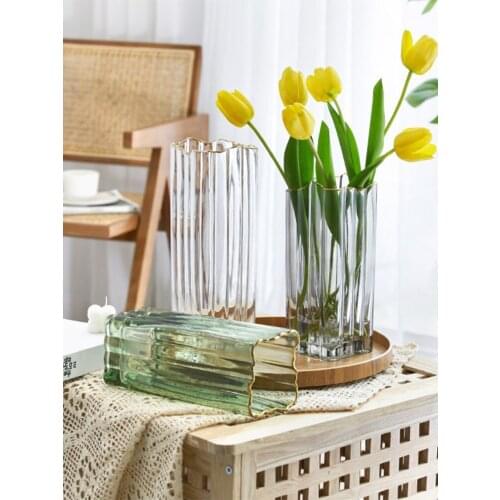 Glass Vase Nordic Simplicity Transparent Small Vases Decorative Bottle Hydroponic Flower Pot tabletop Decoration Ornaments Ваза