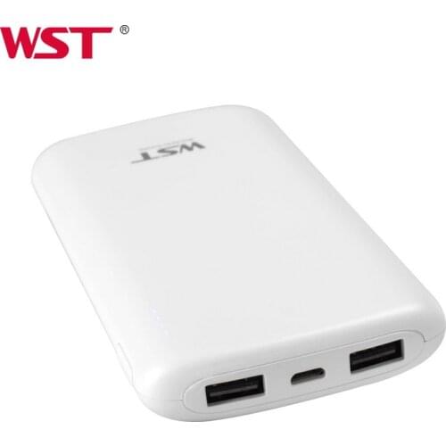 WST 10000mAh Power Bank Quick Charge Dual USB Powerbank External Battery Pack 10000 mAh With LED Light for iPhone Xiaomi Samsung