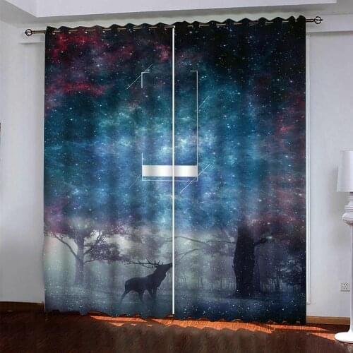 Purple stars curtains Customized 3d curtains new bay window balcony thickened windshield blackout curtains