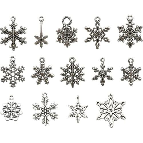 20Pcs Snow Charms Pendants DIY Jewelry Making Alloy Findings Accessory For Necklaces Earrings