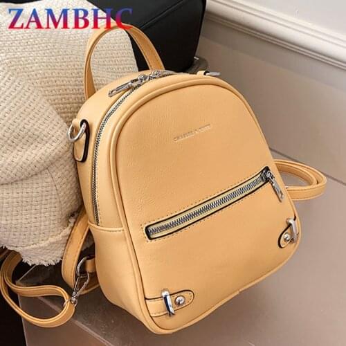 3 In 1 Womens Small Backpack High Quality Soft Leather Backpacks for Teenager Girl Fashion Lady School Bag Brand Luxury Mochila