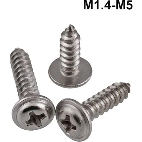 304 Stainless Steel Rounded Head plum Bossom Screws Screws Self Tapping Screw For Wood Working M1.4-M5