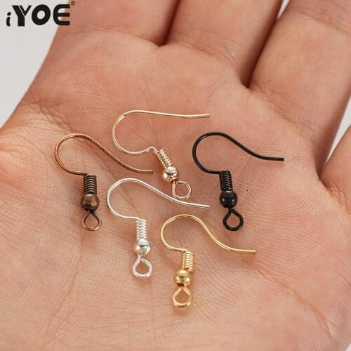 50pcs/Lot 20x17mm Stainless Steel 8 Color Earring Hooks Earrings Clasps Finding Jewelry Earwire For Making DIY Earring Supplies