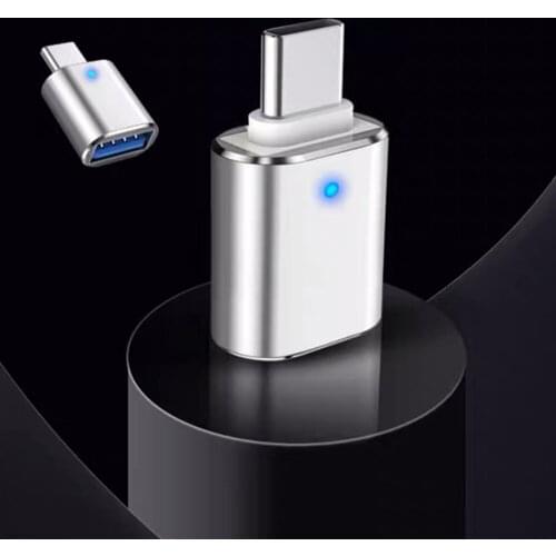 Breathing light USB3.1 to Type-C mobile phone charging adapter Aluminum Type-c OTG adapter